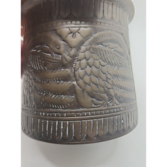 Antique Brass Holy Water Panchpatra Pot Original Old Hand Crafted Engraved - Picture 7 of 7